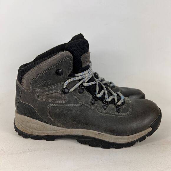 Columbia newton ridge plus size 9 grey leather waterproof athletic hiking boots - Picture 2 of 11
